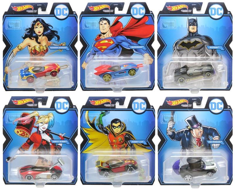 Hot Wheels DC Comics Superheroes ミニカー Coleção com 6 Miniaturas DC Comics - Character Cars - 1/64 - Hot